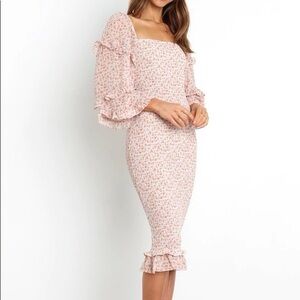 Petal & Pup Floral Pink Midi Dress